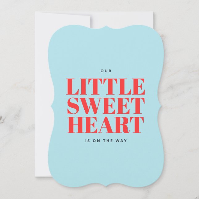 Little Sweetheart Blue Boy Baby Dusche Einladung (Vorderseite)