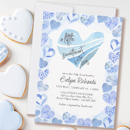 Little Sweetheart Blue Liebe Hearts Boy Baby Dusch Einladung