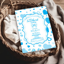 Little Sweetheart Blue Valentine Boy Baby Dusche