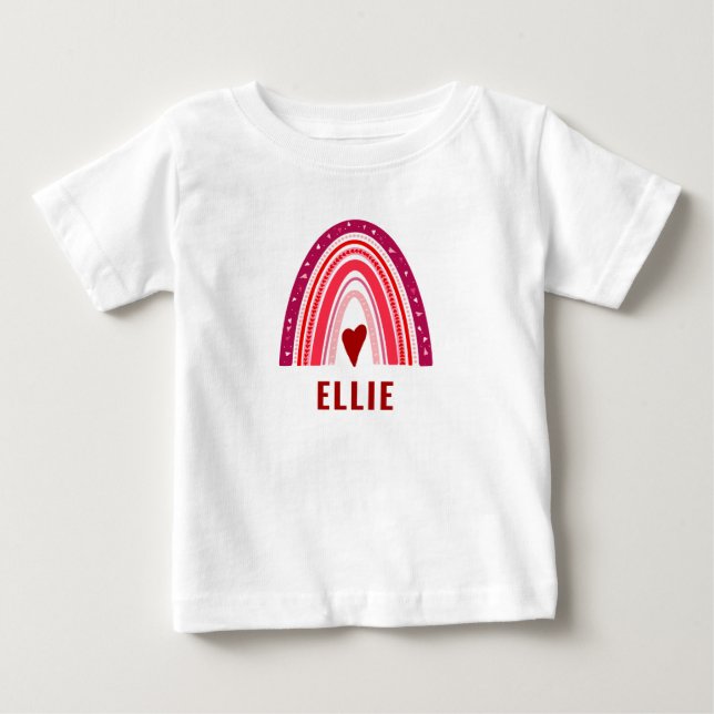 Little Sweetheart Boho Rainbow Valentine Baby T-shirt (Vorderseite)