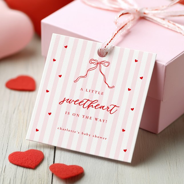 Little Sweetheart Bow Baby Shower Geschenkanhänger (Von Creator hochgeladen)
