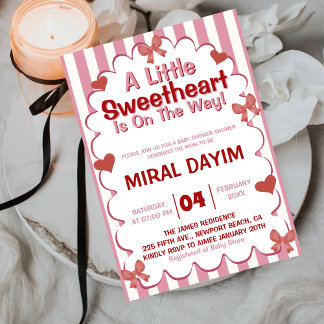Little Sweetheart Bow Baby Shower Invitation Einladung