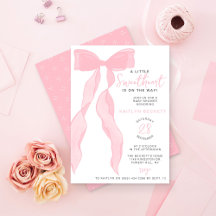 Little Sweetheart Elegant Pink Bow Baby Shower