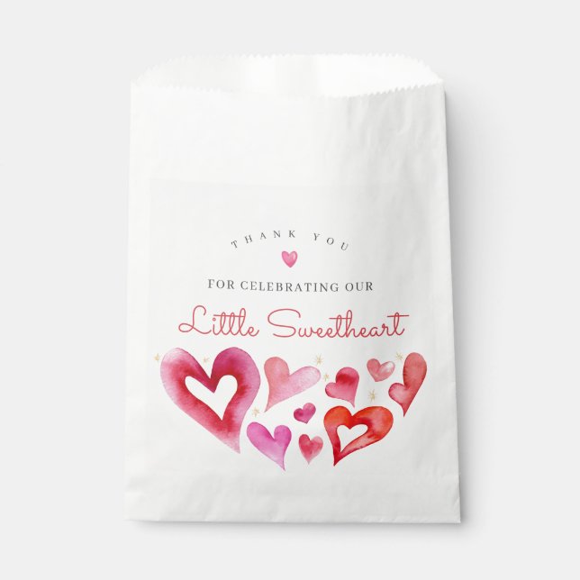 Little Sweetheart Februar Baby Dusche Geschenktütchen (Vorderseite)