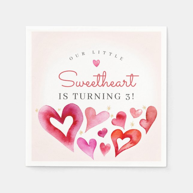 Little Sweetheart Februar Party Serviette (Vorderseite)