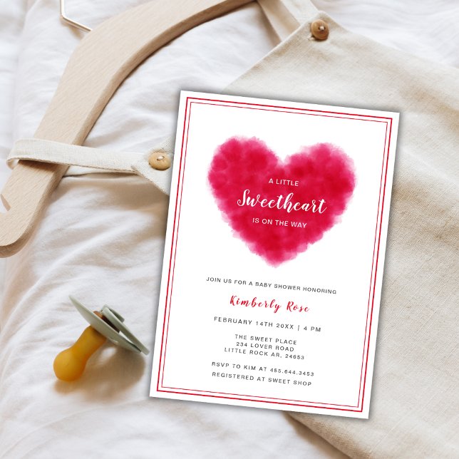 Little Sweetheart Frame Valentines Baby Dusche Einladung (Little Sweetheart Frame Valentines Baby Shower Invitation)