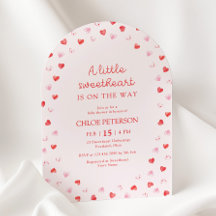 Little Sweetheart Girl Baby Shower Invitation