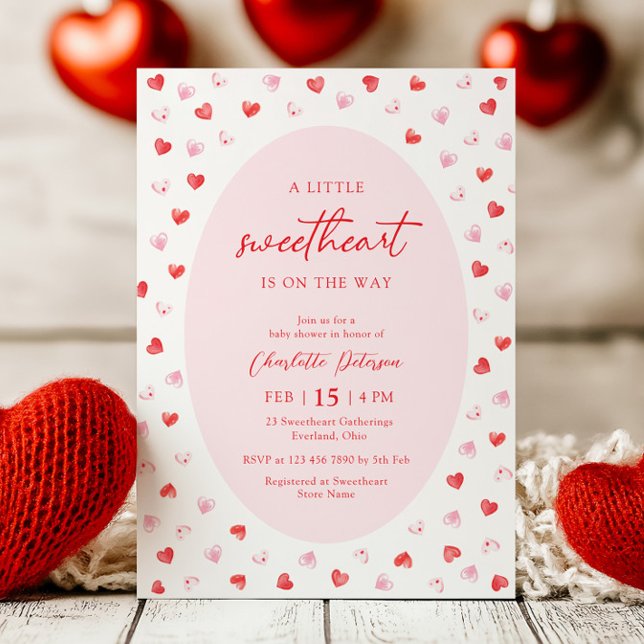 Little Sweetheart Girl Baby Shower Invitation Einladung (Von Creator hochgeladen)