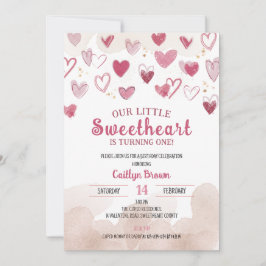 Little Sweetheart macht ONE, Valentine Birthday Einladung