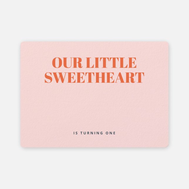 Little Sweetheart Minimalistisch Girl Erstgeburt Einladung (Von Creator hochgeladen)
