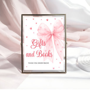 Little Sweetheart Pink Bow Baby Shower Geschenkbuc Poster