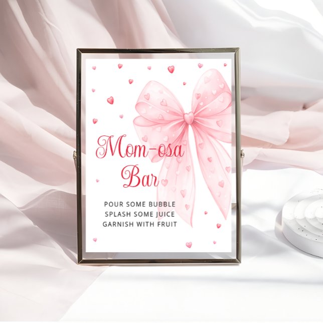 Little Sweetheart Pink Bow Baby Shower Mama-osa Ba Poster (Von Creator hochgeladen)
