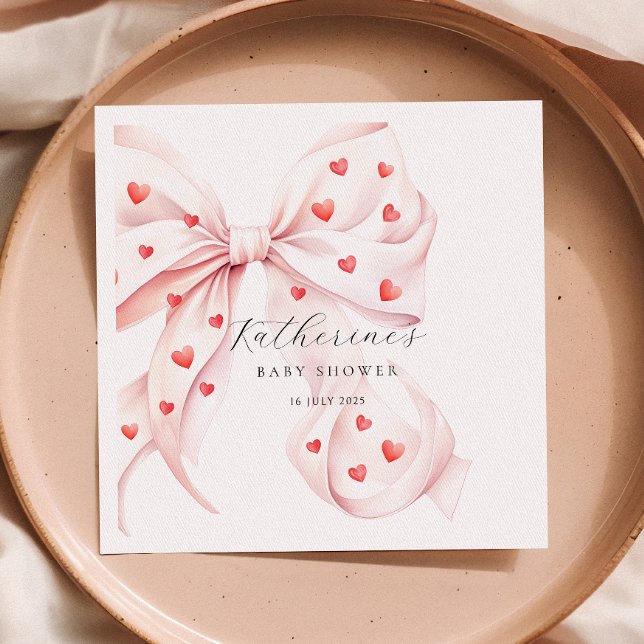 Little Sweetheart Pink Red Baby Dusche Serviette (Von Creator hochgeladen)