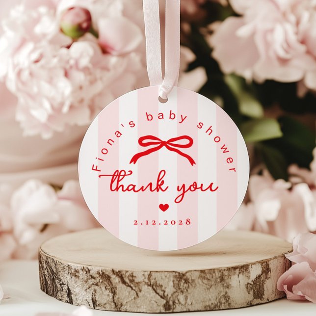Little Sweetheart Pink Red Valentines Baby Shower Geschenkanhänger (Von Creator hochgeladen)