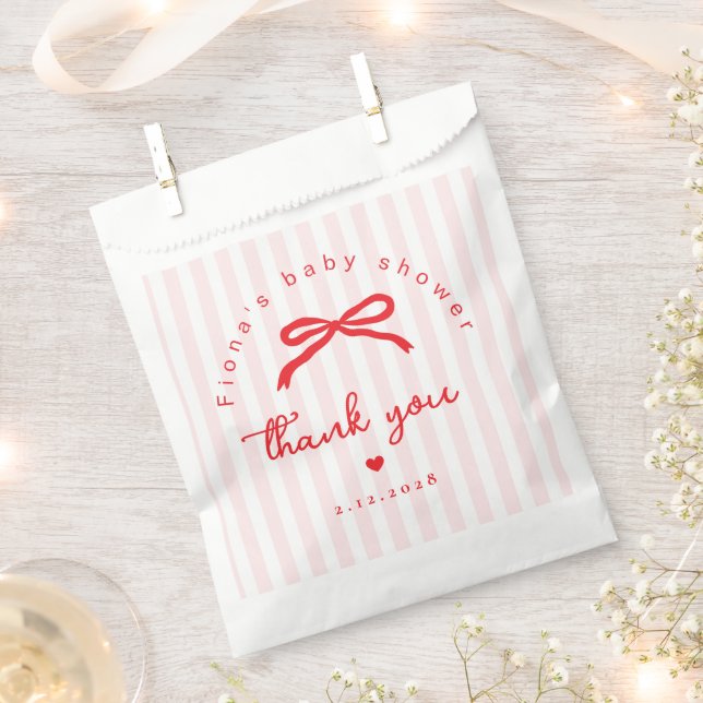 Little Sweetheart Pink Red Valentines Baby Shower Geschenktütchen (Ausgeschnitten)