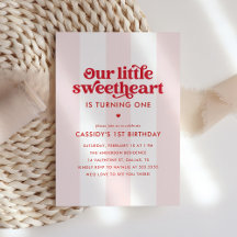Little Sweetheart Pink Stripes Valentine Geburtsta
