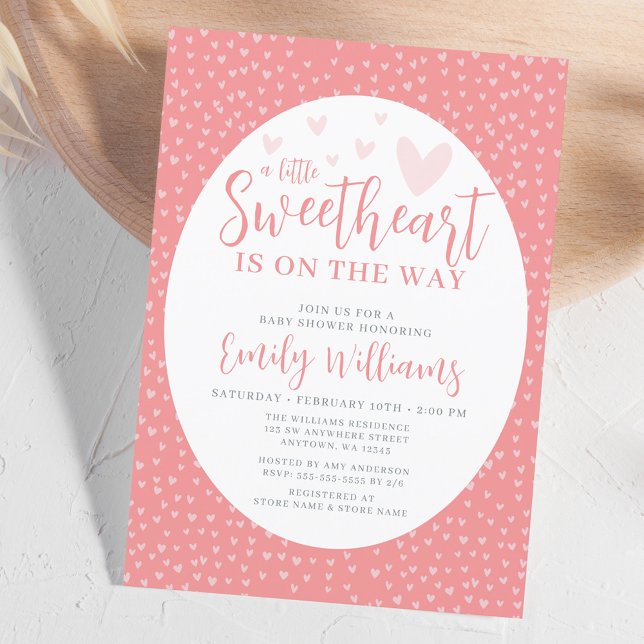Little Sweetheart Pink Valentine Girl Baby Dusche Einladung (Von Creator hochgeladen)