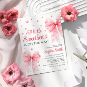 Little Sweetheart Red Bow Valentine Baby Dusche Einladung