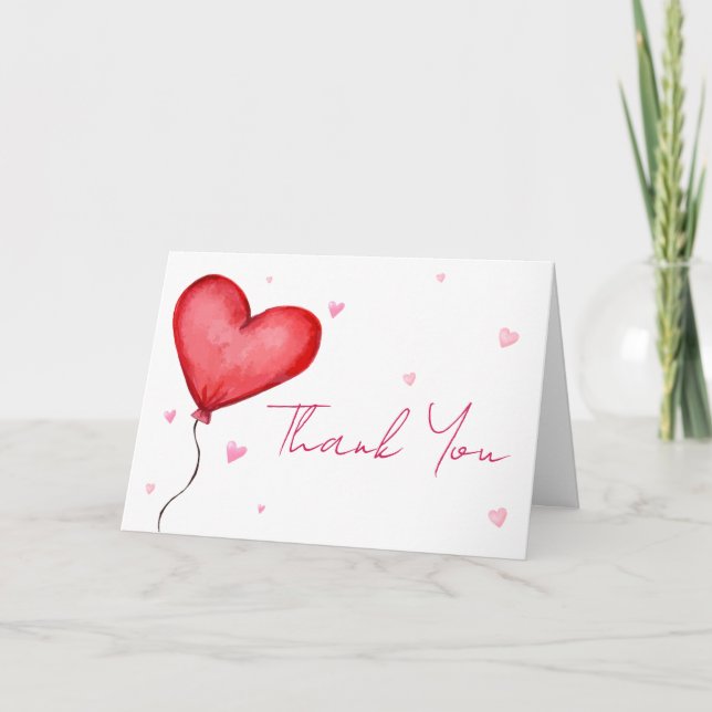 Little Sweetheart Red Valentine Baby Dusche Dankeskarte (Vorderseite)