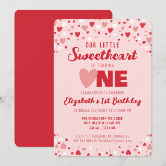 Little Sweetheart Turning One 1. Geburtstag Party Einladung