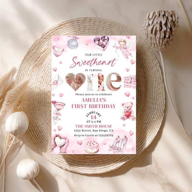 Little Sweetheart Valentine 1. Geburtstag Einladung (Von Creator hochgeladen)