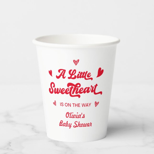 Little Sweetheart Valentine Baby Dusche Neutral Pappbecher (Vorderseite)