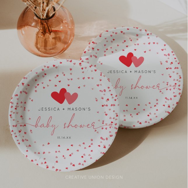 Little Sweetheart Valentine Baby Dusche Pappteller (little sweetheart baby shower)