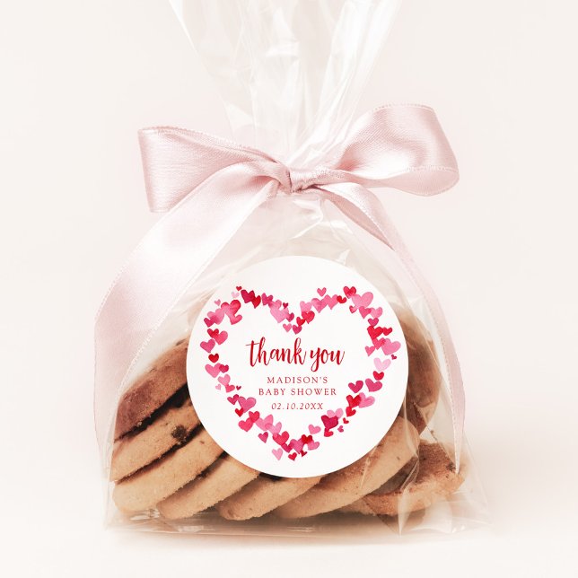 Little Sweetheart Valentine Baby Dusche Vielen Dan Runder Aufkleber (Von Creator hochgeladen)