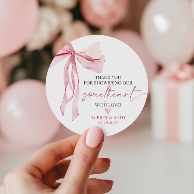 Little Sweetheart Valentine Baby Dusche Vielen Dan Runder Aufkleber (Von Creator hochgeladen)