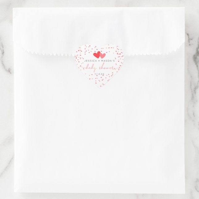 Little Sweetheart Valentine Baby Shower Gevor Herz-Aufkleber (Tasche)