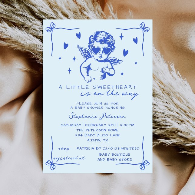 Little Sweetheart Valentine Cupid Boy Baby Shower Einladung (Von Creator hochgeladen)