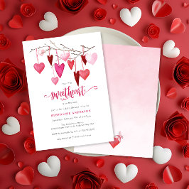 Little Sweetheart Valentine Pink Heart Baby Dusche Einladung