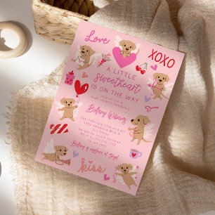 Little Sweetheart Valentine Puppy Baby Dusche Einladung