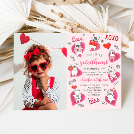 Little Sweetheart Valentine Welppy Birthday Foto Einladung
