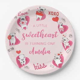 Little Sweetheart Valentine Welppy Pappteller
