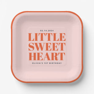 Little Sweetheart Valentine's 1. Geburtstag Pappteller