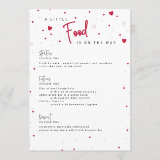 Little Sweetheart - Valentine's Baby Shower Menükarte