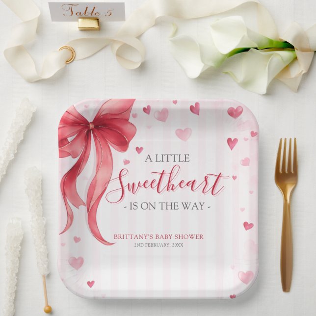 Little Sweetheart Valentines Baby Shower  Pappteller (Hochzeit)