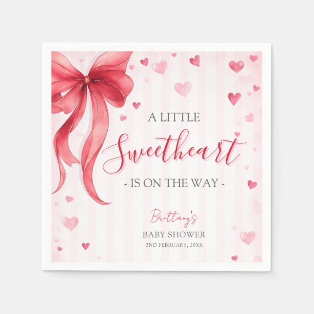Little Sweetheart Valentines Baby Shower  Serviette (Vorderseite)