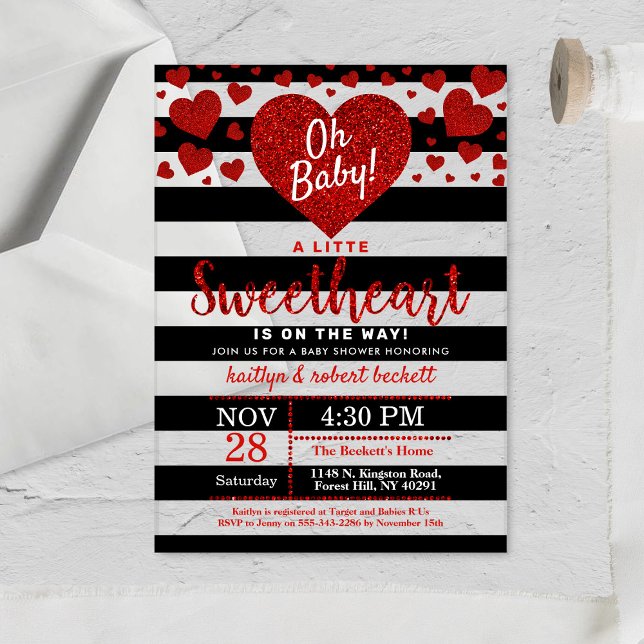 Little Sweetheart Valentine's Day Baby Shower Acryleinladungen (Von Creator hochgeladen)