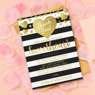 Little Sweetheart Valentine's Day Baby Shower Dankeskarte