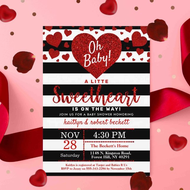 Little Sweetheart Valentine's Day Baby Shower Einladung (Von Creator hochgeladen)