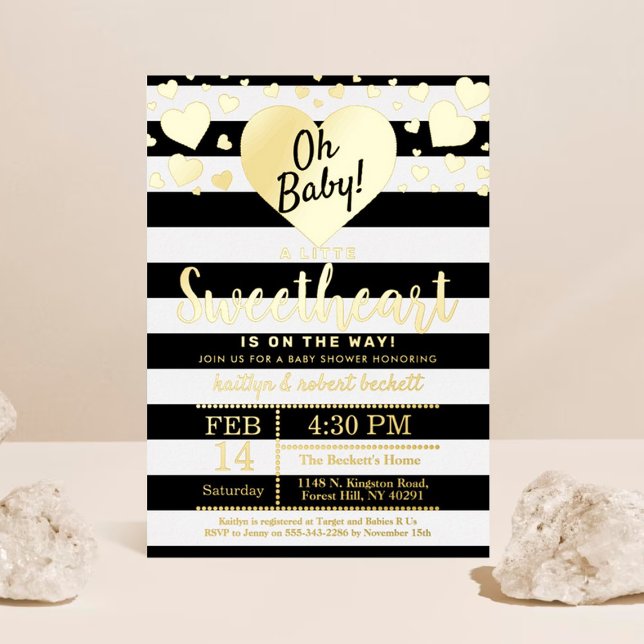 Little Sweetheart Valentine's Day Baby Shower Folieneinladung (Von Creator hochgeladen)