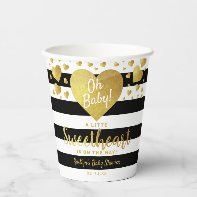 Little Sweetheart Valentine's Day Baby Shower Pappbecher (Vorderseite)