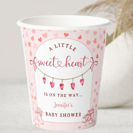 Little Sweetheart Valentine's Day Baby Shower  Pappbecher