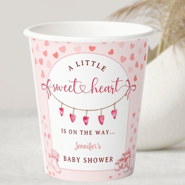 Little Sweetheart Valentine's Day Baby Shower  Pappbecher (Von Creator hochgeladen)