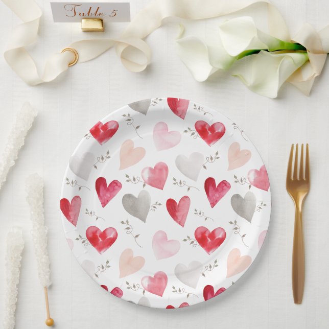 Little Sweetheart Valentine's Day Baby Shower Pappteller (Hochzeit)