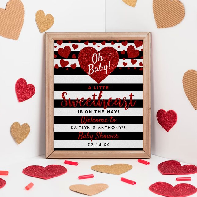 Little Sweetheart Valentine's Day Baby Shower Poster (Von Creator hochgeladen)