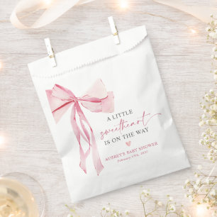 Little Sweetheart Valentine's Pink Bow Baby Shower Geschenktütchen
