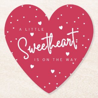 Little Sweetheart - Valentinins Babydusche Red Untersetzer